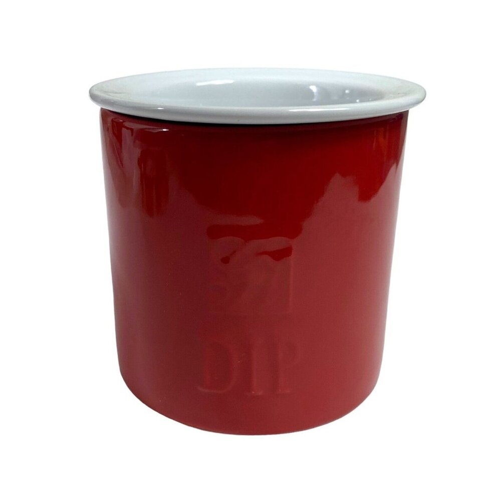 Gourmet Du Village Bistro Collection Dip Chiller Cranberry Red Porcelain